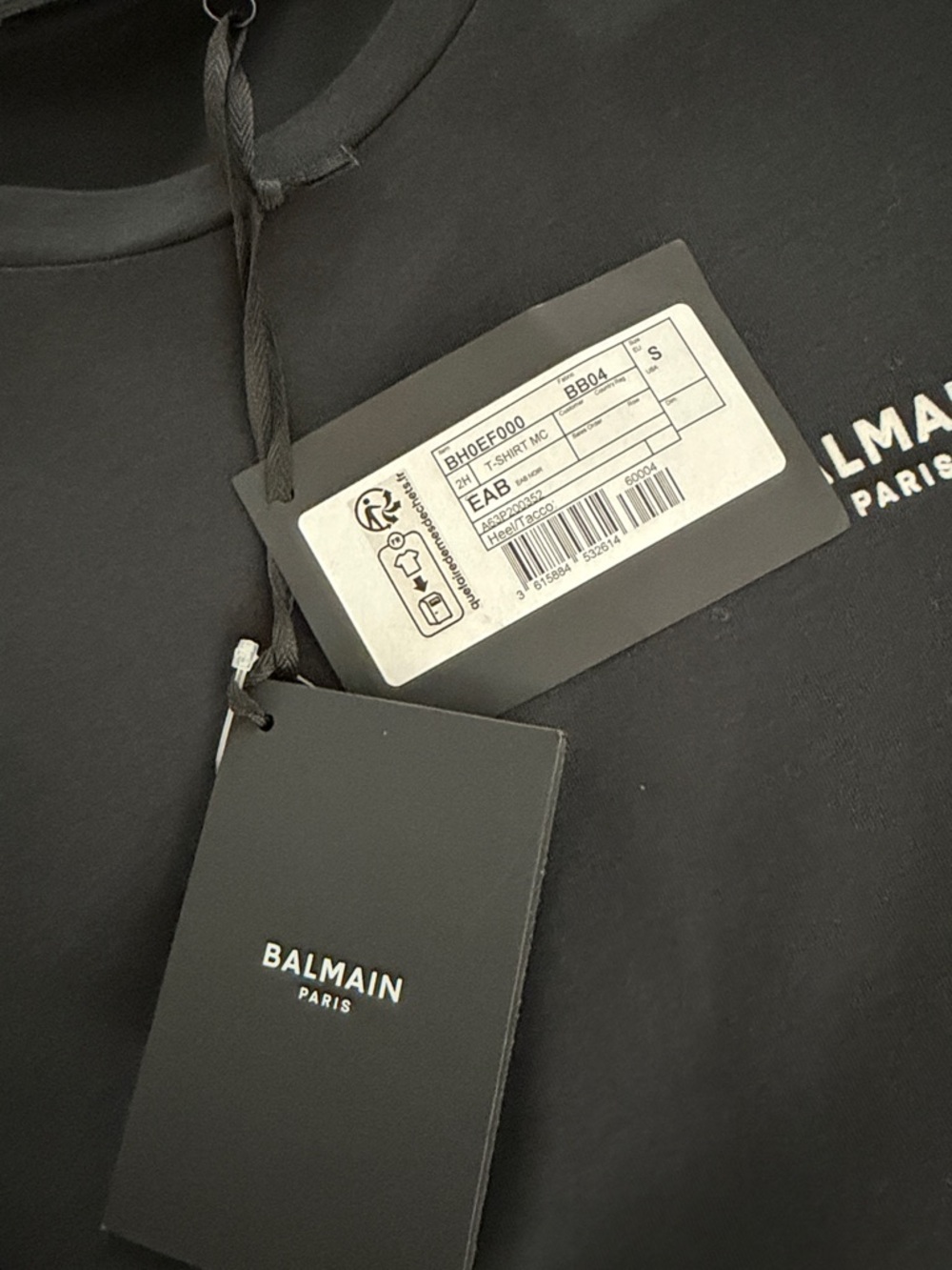 Balmain Black Crewneck Logo Tee - Picture 2 of 2
